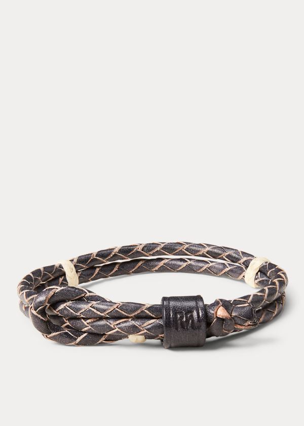 Gemelos Ralph Lauren Hombre Marrom - Braided Leather - AZELW6205